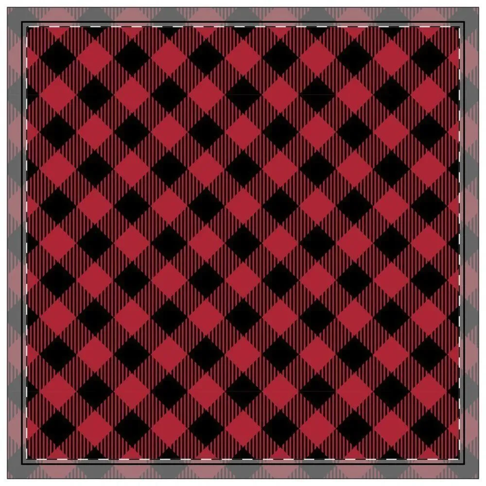 NWT Porter Anna- Red & Black Cotton Napkin 8-set, Ginham & Black
